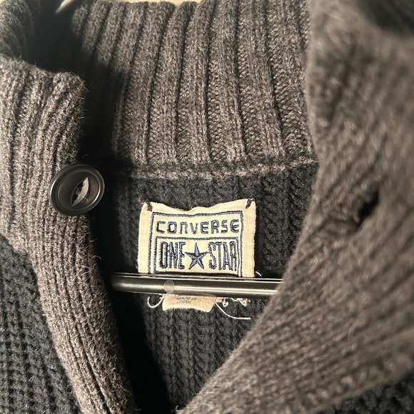 Vintage Converse Black Button Sweater Size Small - Picture 4 of 5